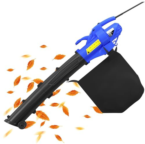 Souffleur de Feuilles 3 en 1 - Souffleur/aspirateur de Jardin électrique 3500 W Broyeur et broyeur avec Roues Sac de Collecte de 35 L, Rapport de broyage de 10:1, paillage Automatique Compacte Les f