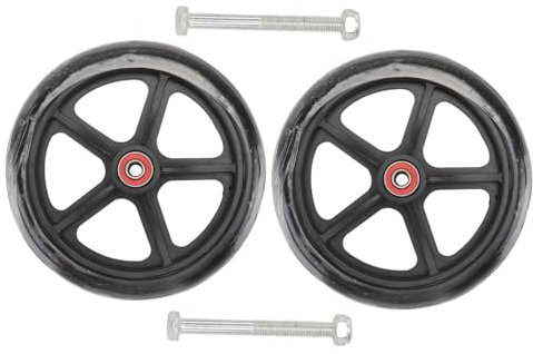 SECFOU 2pcs 7-inch Wheelchair Front Wheels Solid Tire Accessories for Elderly Mobility and Replacement Wheelchair Parts