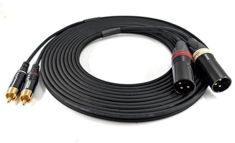 Sommer Cable ONY0-0500-SW Câble adaptateur RCA XLR mâle L+R stéréo Onyx 2025 Neutrik XLR NC3MXX-B RCA HI-CM06 500 cm