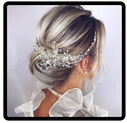JUSTUSNX Accessorio per capelli da sposa con perle, color oro, accessorio per capelli per donne e ragazze, Misura unica, Metallo non prezioso