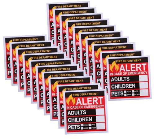 TEHAUX 20feuilles Autocollant Recherche Animal De Compagnie Décalcomanie Fenêtre Alerte Incendie Sauvetage Urgence Accrocher Porte