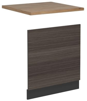 Vicco Frontal para lavavajillas R-Line, Gris Noble, 60 cm, ET Roble