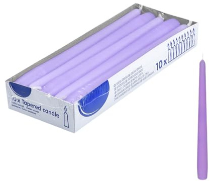 DeinPack 10 Spitzkerzen Flieder HORECA 8Std. Brenndauer Party Hochzeit Deko