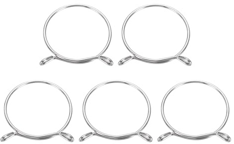 sourcing map 5Pcs Fuel Line Hose Clamps, 65mm 304 Stainless Steel Water Pipe Air Tubing Spring Clips Clamps for Motorcycle Scooter ATV