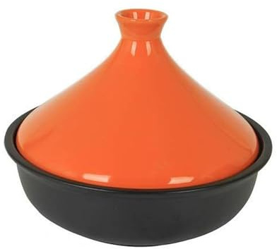 SXTYYH Tagine Pot Moroccan for Cooking High-Quality Ceramic Clay Tajine Pot for Even Heat Distribution Casserole with Tapered Lid(Orange)