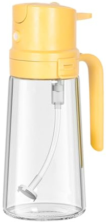 Oil Mister - Botella dispensadora de de oliva de vidrio | Dispensador de pulverización de cocina de diseño versátil, portátil con poco espacio para transportar rociador de aceites D