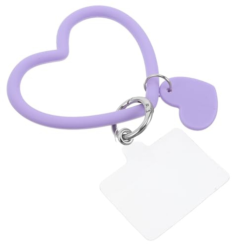 Genérico Llavero para Teléfono con Cordón de Silicona Forma de Corazón Pulsera Antipérdida Suave y Resistente Accesorio para Funda Móvil Color Claro Protección contra Golpes y Caídas