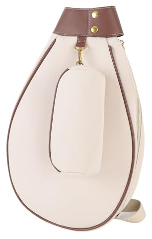 Walmeck Tennis Sling Bag Stor Kapacitet Vattentät Professionell Tennisryggsäck (Beige)