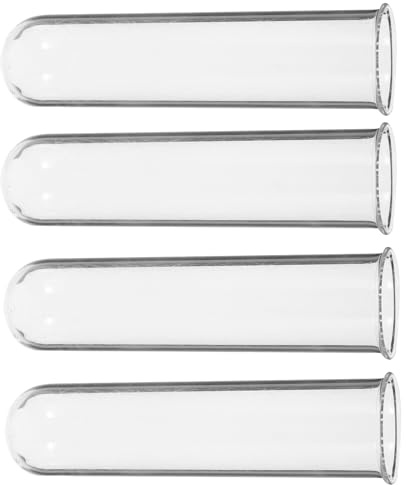 Healifty Lot de 4 Tubes à Essai en Verre pour Culture Hydroponique, Vase en Verre Transparent 3,7x4,7x15 Cm pour Propagation de Petites Plantes, Décoration de Bureau et Maison