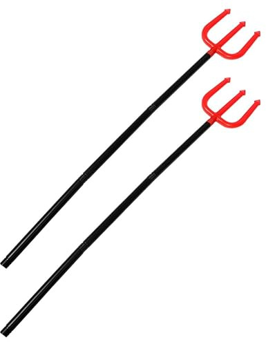 Alasum 2 Pièces Fourche du Diable en Plastique Poignée Amovible, Accessoire de Costume de Démon Portable pour Adultes, Décoration Réaliste pour Fêtes d'halloween