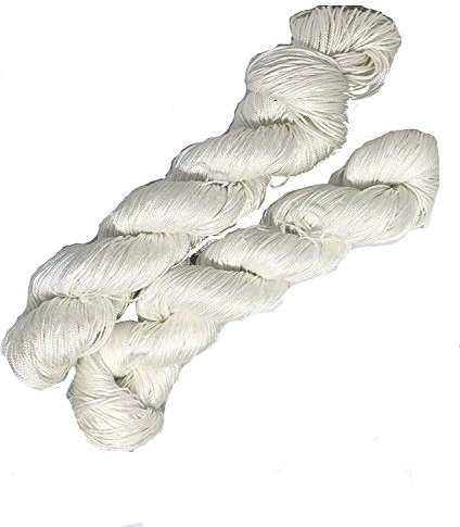 Knitsilk 3-lagiges Spitzengarn aus 100 % Maulbeerseide, perfekt zum Stricken, Häkeln und Weben, hochwertiges Seidengarn für luxuriöse Projekte. (50 g, 260 m, Heiliges Weiß)