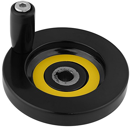 Zurück gewellte Handrad Drehmaschine Bakelit Handrad Schwarz mit Drehgriff(10 * 80mm)