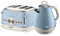 Ariete ARPK21 Retro Style Jug Kettle and 4 Slice Toaster Set, Vintage Design, Blue