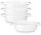 LOVECASA Porcelain Mini Gratin Dish 190ml, Oval 11,5 x 3.8 cm, Set of 4 Single Serving Small Baking Dishes Mini Baking Pan with Double Handle, White