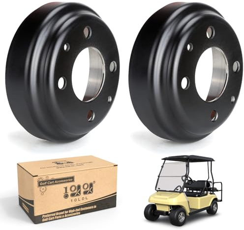10L0L Golf Cart Brake Drums for Yamaha G1 G2 G8 G9 G11 G14 G16 G19 G22 & G29 1978-Up, Brake Hubs for Club Car DS 1981-1994, Club Car Tempo 2018-Up,OEM# JU0-G6521-00-00,J55-G6521-00, 1011137 (2 Packs)
