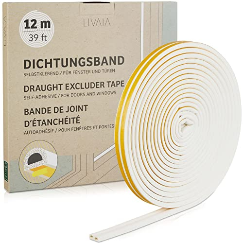 Dichtungsband Selbstklebend Wasserdicht Weiß: 12M Premium Dichtband Selbstklebend Wasserdicht Für Tür Und Fenster Dichtung – Türdichtung, Tür Zugluftstopper Fenster – Türdichtung Selbstklebend Livaia