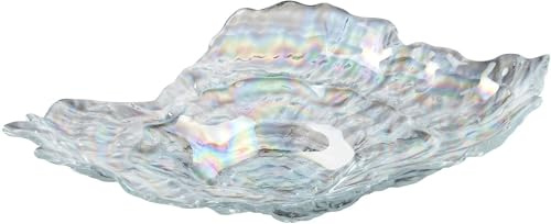 Leonardo Poesia Muschelschale, spülmaschinengeeigneter Dekoteller in Perlmutoptik aus Glas, 46 x 34,5 x 9,5 cm, 2,17 kg, 038933