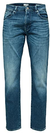 SELECTED HOMME Jeans da Uomo SLH196-STRAIGHTSCOTT 31601 -Straight Fit Medium Blue, Medium Blue Denim 16087781, 52 IT (38W/34L)