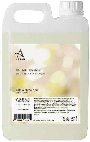 Arran Sense of Scotland After the Rain Bath & Shower Gel Eco Refill (2 Litre) Lime, Rose & Sandalwood Scented Body Wash with Pro-Vitamin B5