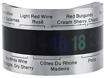 Termómetro de Vino Srliya Vino de Acero Inoxidable Termómetro LCD Botella Cerveza Vinos Tintos Pulsera Sensor de Temperatura