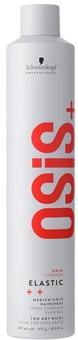 Schwarzkopf Professional OSiS Elastic Laque Cheveux Coiffant Superposable Finition Lisse Anti Humidité Protection Thermique Fixation Normale 500 ml