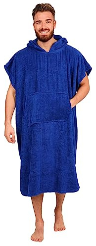 Adore Men's Cotton Hooded Changing Robe Royal Blue 2XL/3XL Poncho Towel