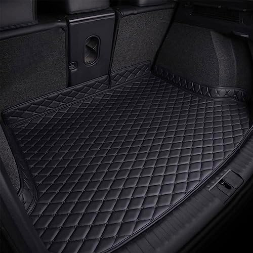 SAANTE Auto Leder Kofferraummatten für Volvo V60 2020, Kofferraum Cargo Schutzmatten Wasserdicht Auto Innenraum ZubehöR,E/Black