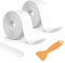 Kiperline Weichsockelleiste Selbstklebend, 19x19mm Dichtungsstreifen Selbstklebend Weiß 6,4m PVC Dichtungsbänder mit Spatel für Küche Waschbecken Arbeitsplatte Badezimmer Toilette (2 Roll,3,2m/Roll)