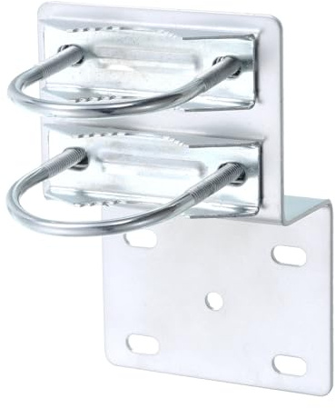 QUARKZMAN Kit de Montaje de Poste de Antena Soporte en Z | con Doble Abrazadera de U, para Montaje en Poste de Antena Exterior