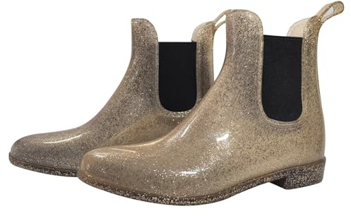 A2Z Bottines en caoutchouc pour femme - Imperméables - Avec languette antidérapante - En PVC - Pour l'école, les promenades boueuses - Faciles à enfiler - Tailles 36 à 42, brillant, 38 EU