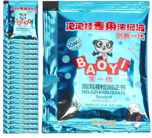 Recarga para burbujas de jabón - Líquido de burbujas concentrado 20 unidades, 10 ml colorido, ultraligero y de gran altitud | Recarga de burbujas de jabón de larga duración para actividades infantiles