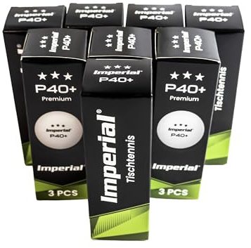 Imperial Tischtennisball P40+ | 3-Sterne | Premium Plastikball aus hochwertigem ABS | 40+ mm Durchmesser | Weiß