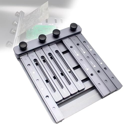 Schablonskrivare för lödpasta, manuellt screentryckbord i stål med skala, kompatibel med 109 × 135 mm schabloner, dubbelsidig montering, för screentryck