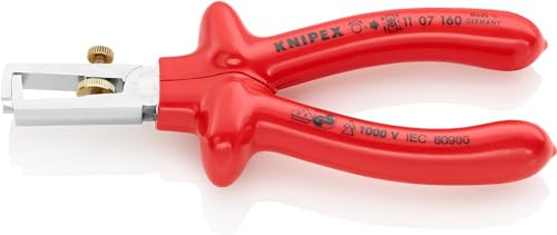 KNIPEX Abisolierzange mit Öffnungsfeder, universal tauchisoliert, VDE-geprüft verchromt 160 mm 11 07 160