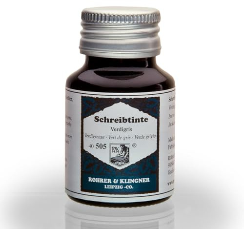 Rohrer und Klingner Schreibtinte,Tinte,Verdigris -50ml Glasflakon