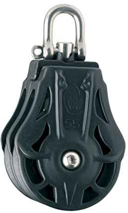 Wichard - Poulies Doubles pour Cordage 8-9 mm - EM, sans Billes