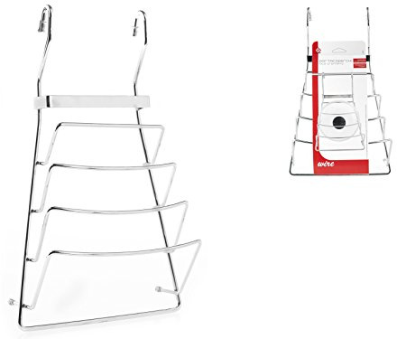Home vertikaler Deckelhalter für die Tür aus verchromtem Draht, Farbe: Grau, Größe: 23 x 11 x 37,5 cm, AE661