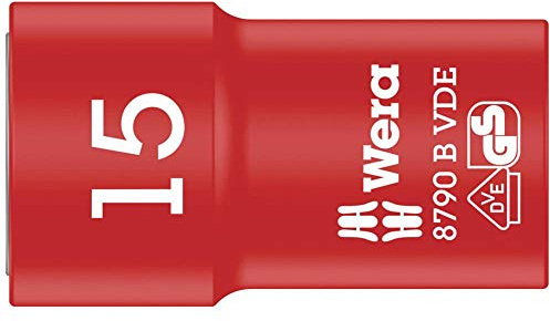 Wera 05004959001 8790 B VDE Zyklop-Steckschlüsseleinsatz, isoliert, mit 3/8 Zoll-Antrieb, 15.0 x 46.0 mm, 15