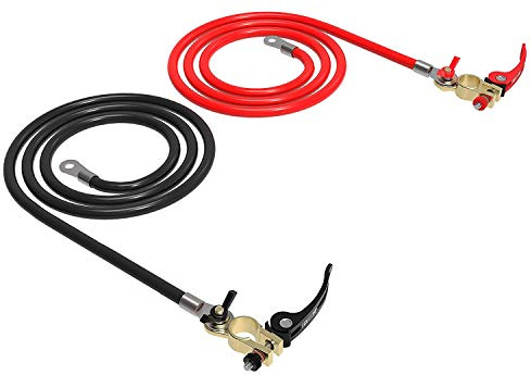 Batteriekabel 25mm2 1.5m Stellen Sie 2 Positive und Negative Kabel EIN - 100% OFC Kupfer Batteriekabel 1.5m 25mm2 und Batterieadapter 2 Einheiten
