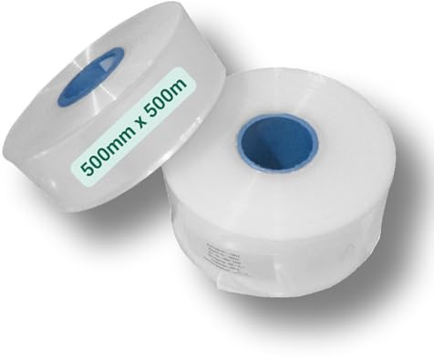 dm-folien Schlauchfolie transparent I 500 mm x 500 m I 50 μ I Unbedrucktes Verpackungsmaterial aus LDPE I Reißfeste Schlauch-Folie zum Verpacken & Einfrieren von Lebensmitteln
