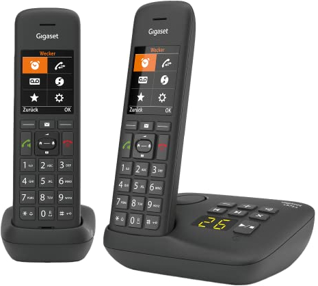 Gigaset C575A Duo - 2 Schnurlose DECT-Telefone mit Anrufbeantworter - großes Farbdisplay mit aktueller Benutzeroberfläche - Adressbuch - Jumbo-Modus und Anrufschutz, schwarz [Deutsche Version]