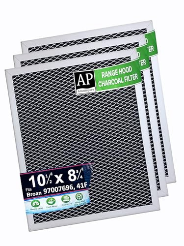Amazinpure 3 pack 97007696 8.75 x 10.5 in Charcoal Range Hood Filter Compatible with Whirlpool W10355450 Broan Nutone 6105C 41F 413023 41000 46000 11000 4341999 4378581 1172266 5-3082 51113711