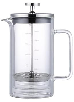 OUMIFA Prensa Café Doble Capa Prensa Olla Mano Cerveza de café Filtro de café Prensa Olla Alto borosilicato Vidrio té café cafetera (Color : 300ml)