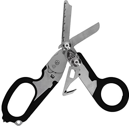6 in 1 Raptor Notfallschere Traumaschere Notfallschere Multifunktionale Klappschere mit Gurtschneider und Glasbrecher, tragbare Schere für Camping im Freien