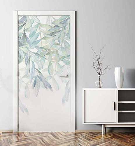 MyMaxxi - Tür bekleben mit Türtapete Türposter Türfolie Selbstklebend 90x200 Hängende Ranken mit Blätter - Tür verschönern Türaufkleber Türklebefolie Blüte Strauch Blatt grün