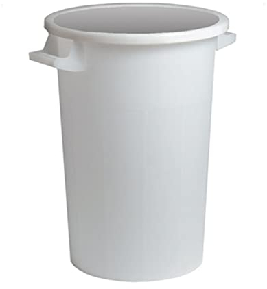 La zappa Bidone in PVC sovrapponibile senza coperchio per immondizia (75 lt - Ø 44 x h 63 cm, Bianco)