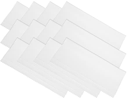 PATIKIL Lunettes Microfibre Nettoyage Tissu 6x6, 12 Paquet Lunettes Nettoyage Tissu Doux Suede Lingette Écran Tissu pour Caméra Lentille Écrans en Individuel Vinyle Pochette, Blanc