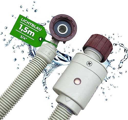 LICHTBLAU Manguera de entrada de seguridad Aquastop I 1,5 m I con rosca metálica de 3/4 pulgadas para lavadora y lavavajillas, manguera de entrada universal con certificación VDE Aquastop