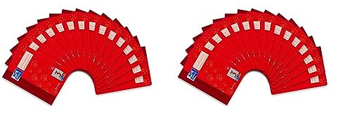 Oxford Schulheft A5, Lineatur 3, 16 Blatt, rot mit Tatzen, 15 Stück (Packung mit 2)
