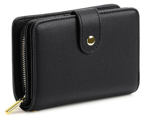 GAEKEAO Damen Geldbörse, Zipper Geldbeutel mit Münzfach & RFID-Schutz